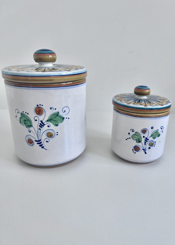 Pair of Italian ceramic canisters